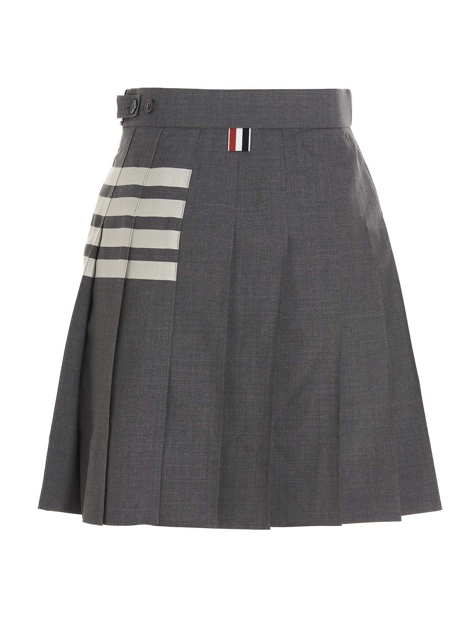 Gray Wool Long Skirt
