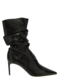 Black Lamb Leather Ankle Boots