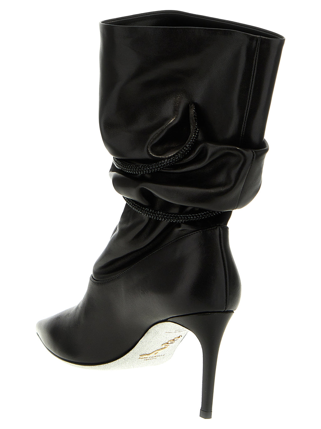 Black Lamb Leather Ankle Boots