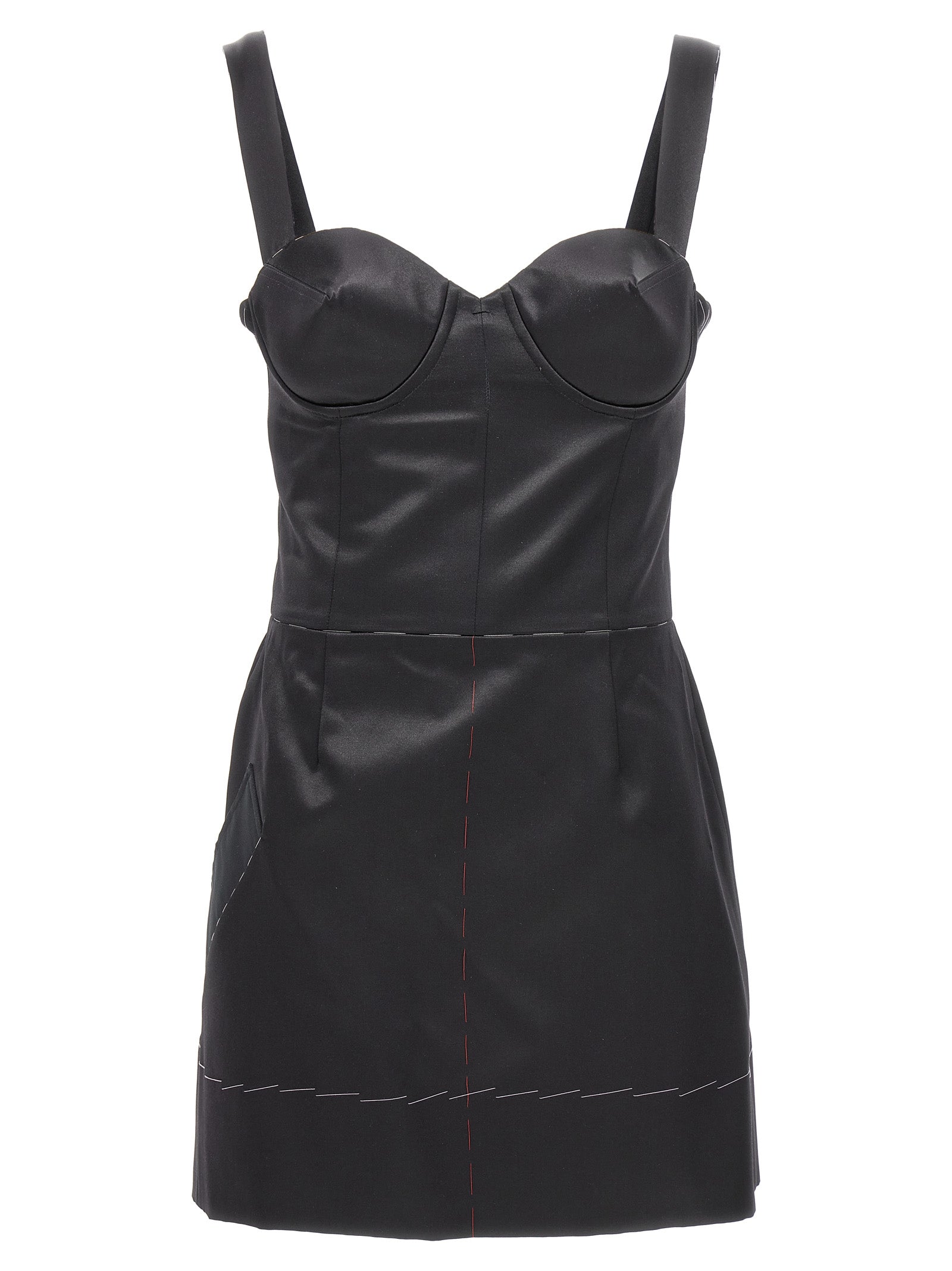 Black Acetate Short Dress