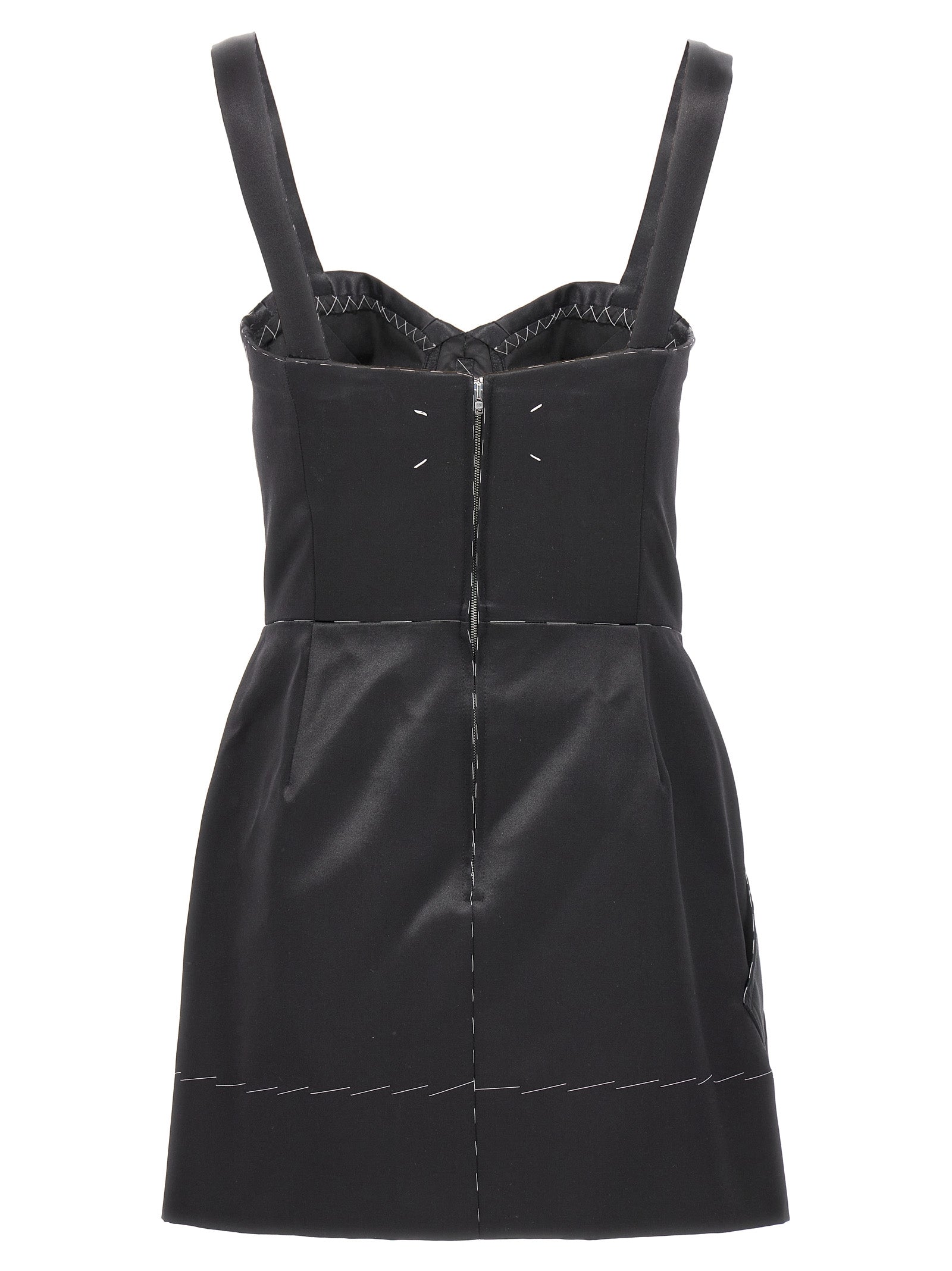 Black Acetate Short Dress