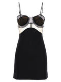 Black Viscose Short Dress