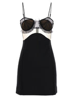 Black Viscose Short Dress