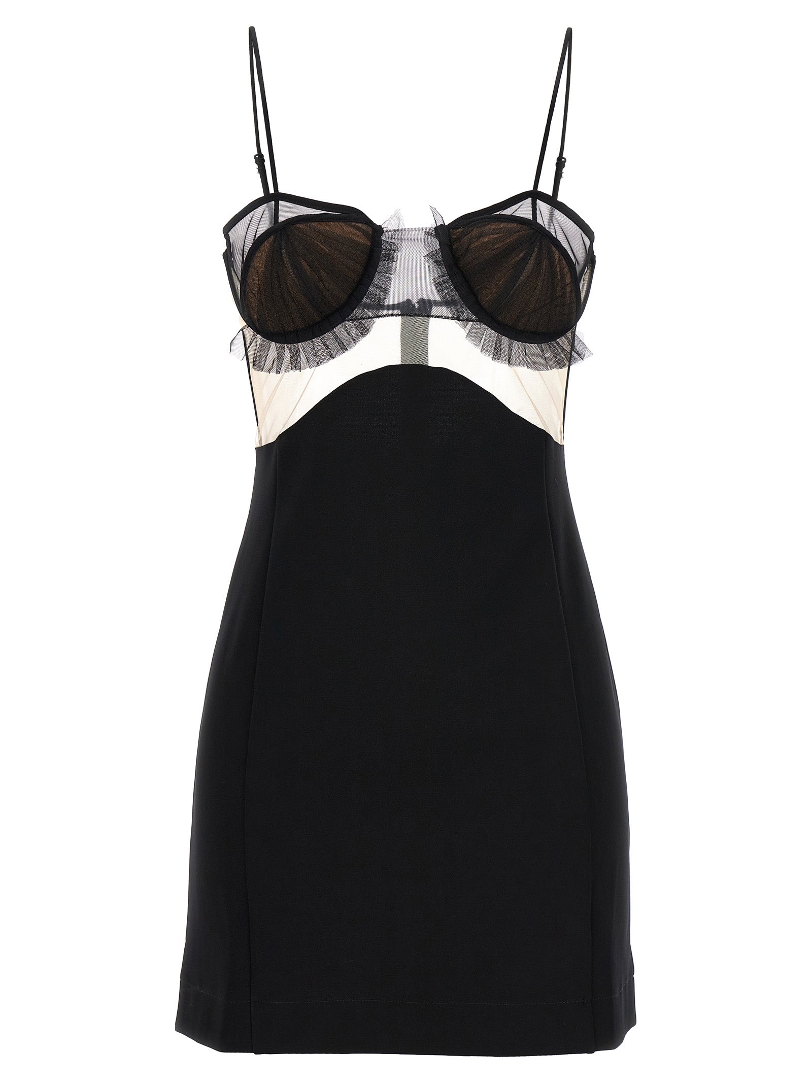 Black Viscose Short Dress