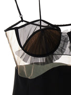 Black Viscose Short Dress