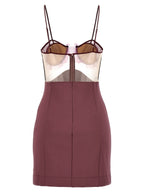 Purple Viscose Short Dress