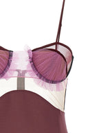 Purple Viscose Short Dress