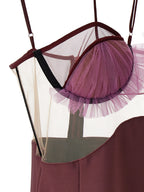 Purple Viscose Short Dress