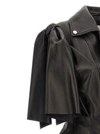 Black Lamb Leather Sleeveless Jacket
