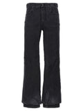 Black Cotton Flared Jeans