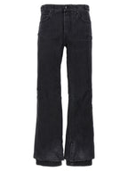 Black Cotton Flared Jeans