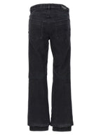 Black Cotton Flared Jeans