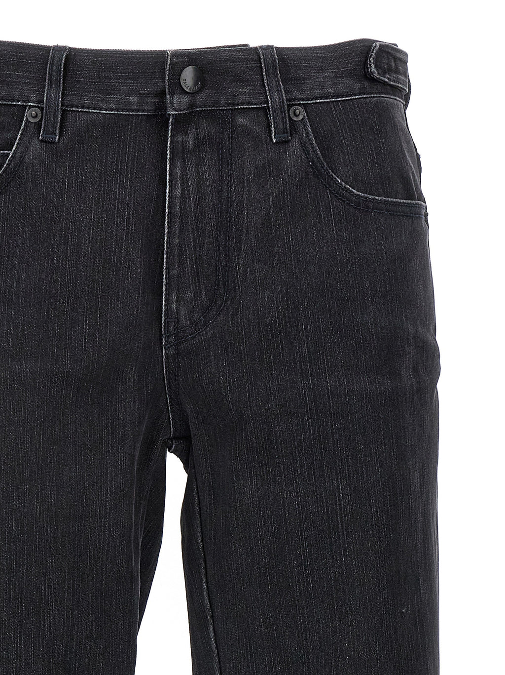 Black Cotton Flared Jeans