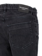 Black Cotton Flared Jeans