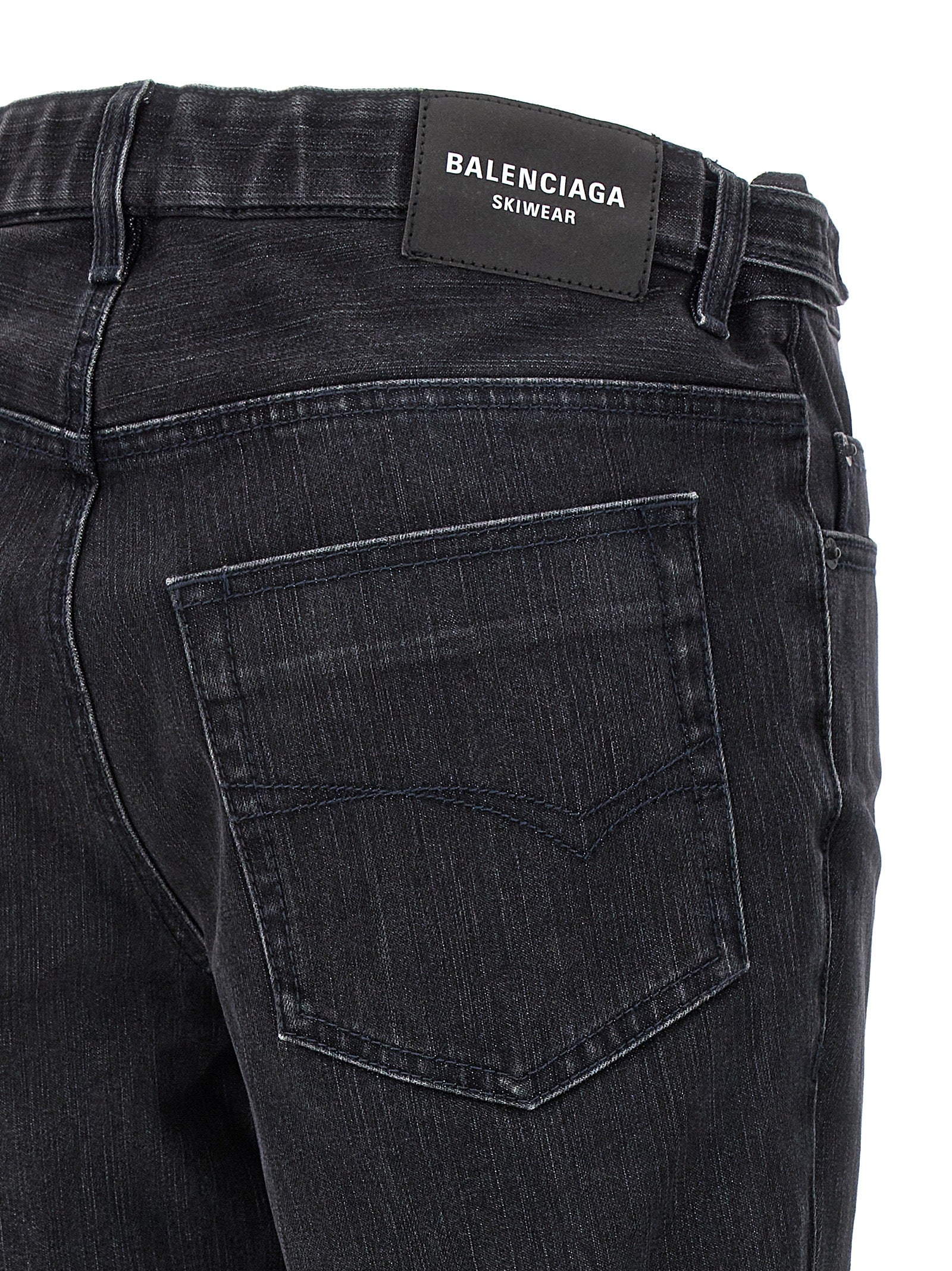 Black Cotton Flared Jeans