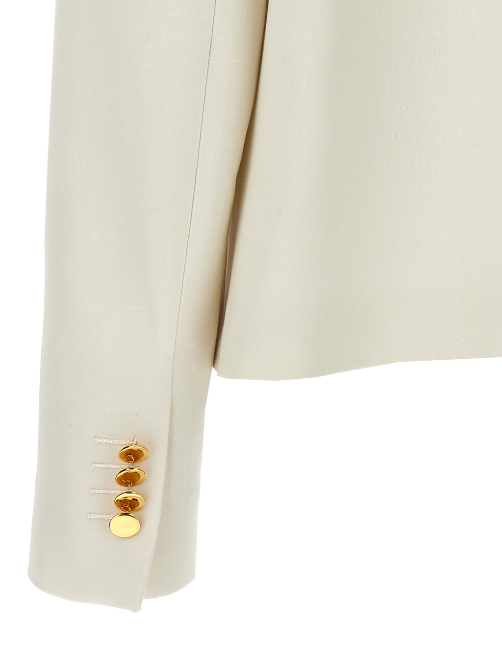 White Virgin Wool Full-Length Jacket