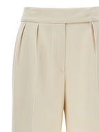 White Virgin Wool Casual Pants