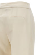 White Virgin Wool Casual Pants