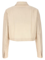 Beige Wool Full-Length Jacket