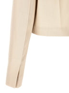 Beige Wool Full-Length Jacket