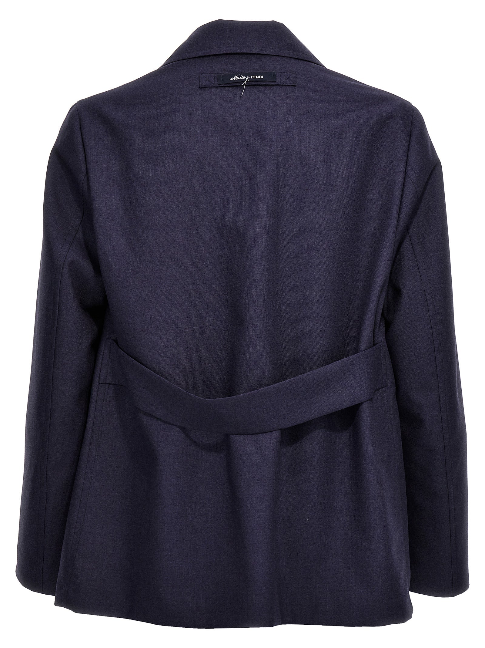 Blue Virgin Wool Full-Length Jacket