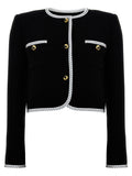 Bicolor Viscose Full-Length Jacket