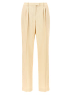 Beige Silk Dress Pants