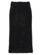Black Cotton Midi Skirt