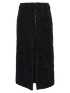 Black Cotton Midi Skirt