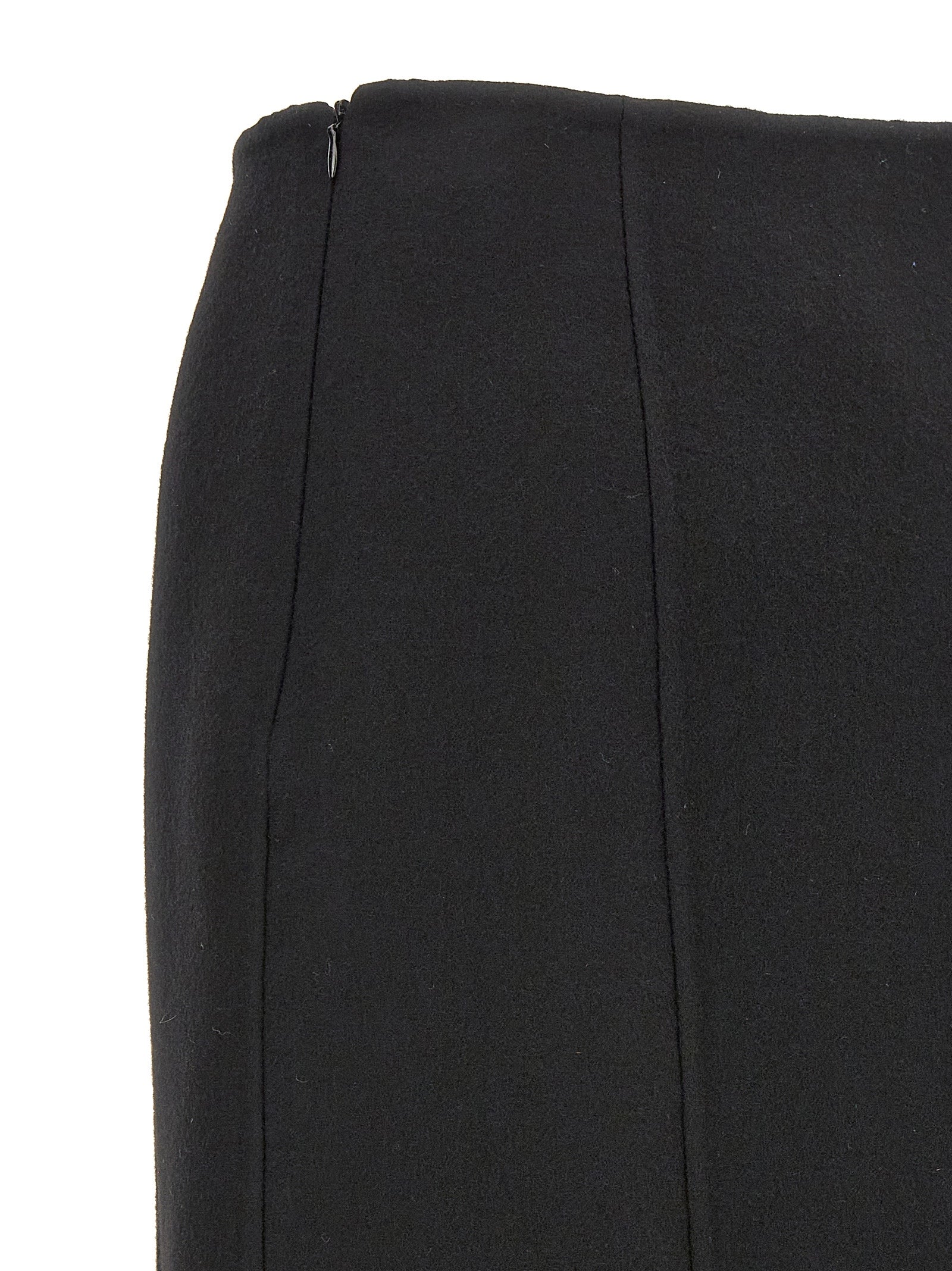 Black Virgin Wool Mini Skirt