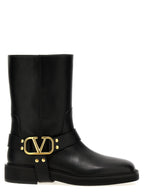 Black Calfskin Ankle Boots