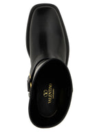 Black Calfskin Ankle Boots