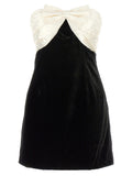 Bicolor Silk Short Dress