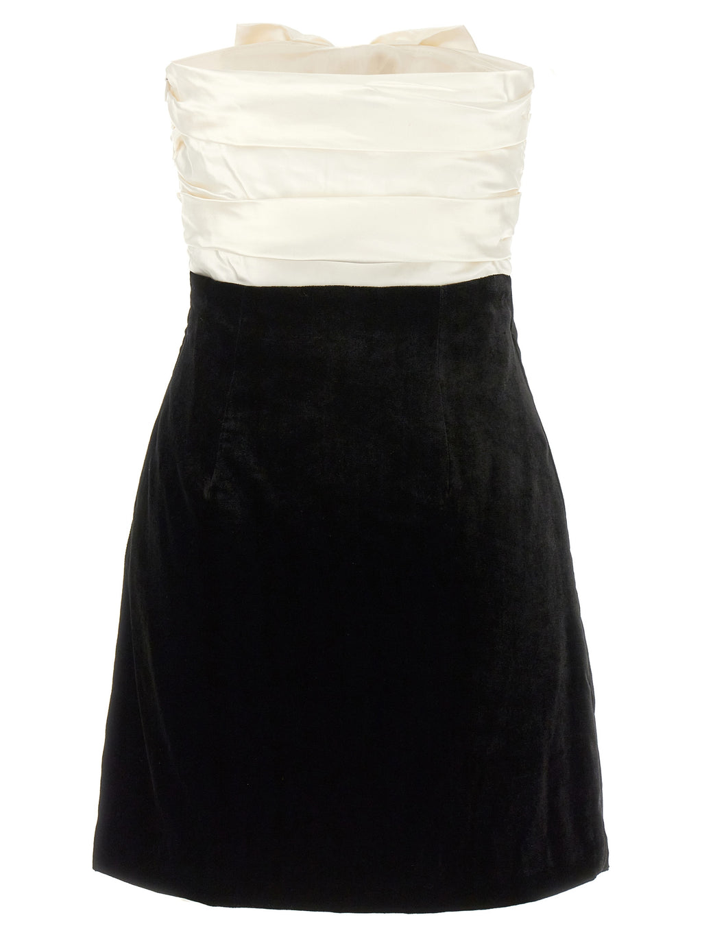 Bicolor Silk Short Dress
