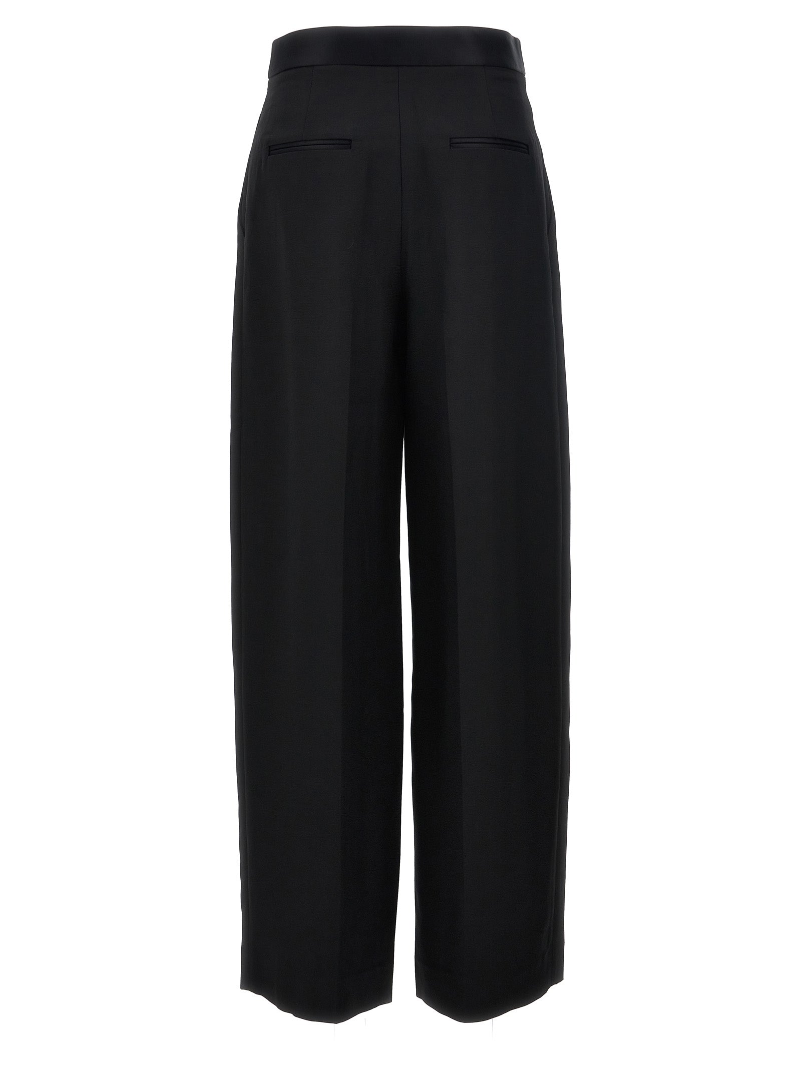 Black Viscose Casual Pants