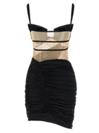 Black Viscose Short Dress