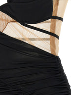 Black Viscose Short Dress