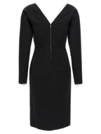 Black Viscose Midi Dress