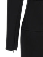 Black Viscose Midi Dress