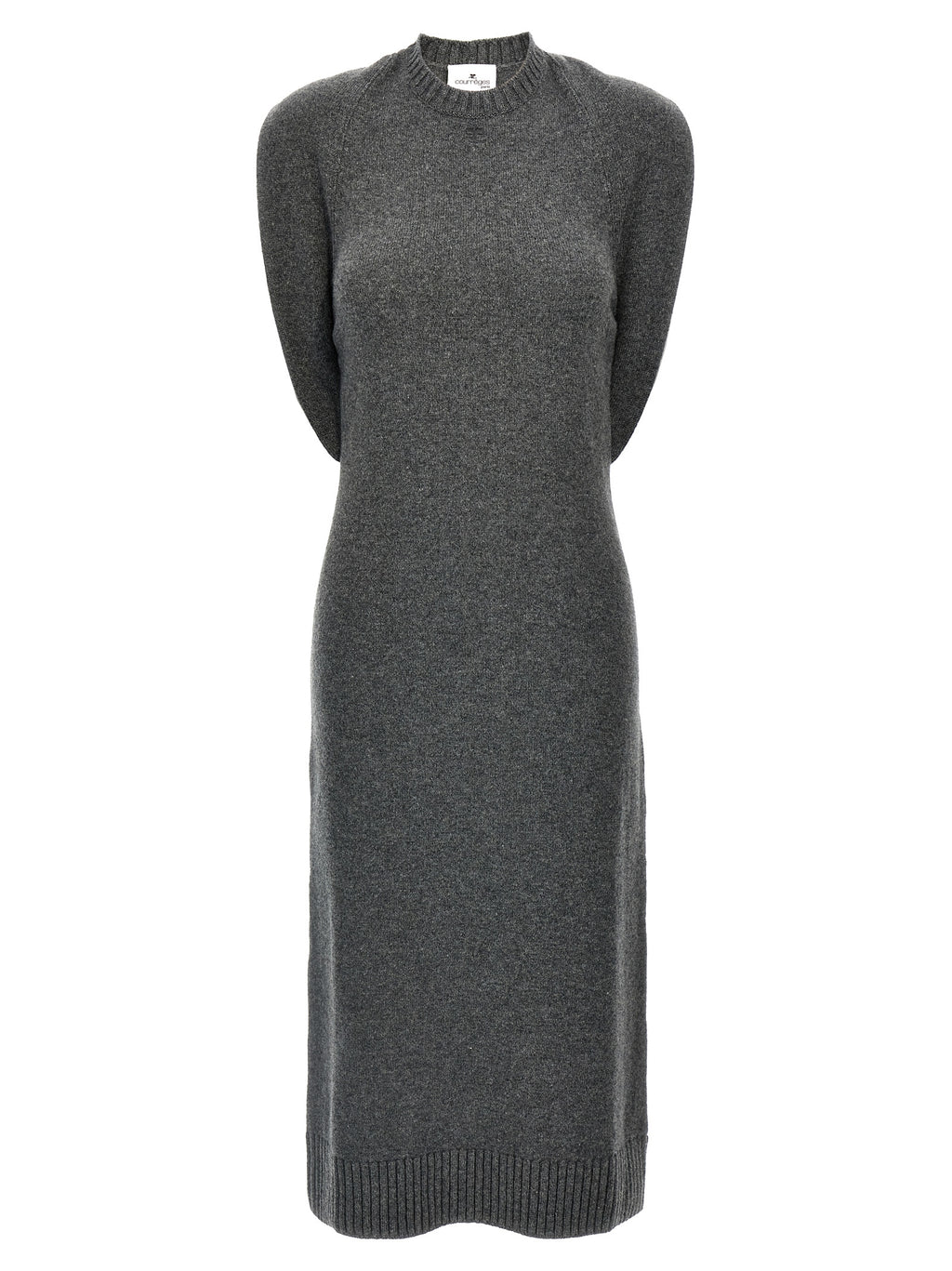 Gray Wool Midi Dress