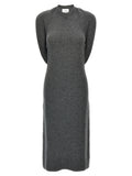 Gray Wool Midi Dress