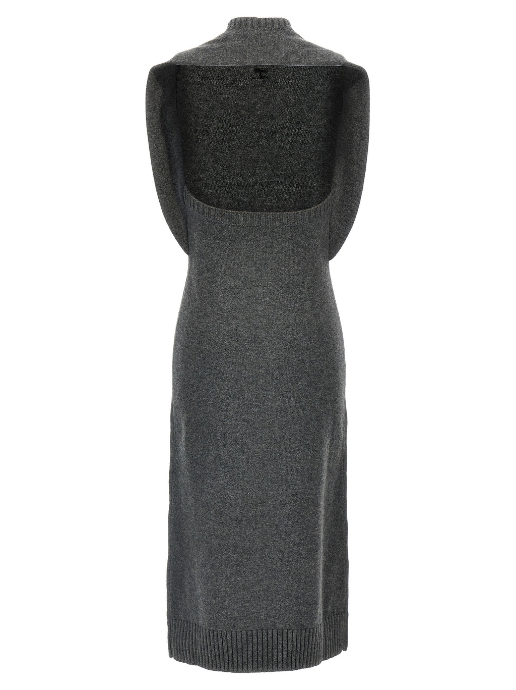Gray Wool Midi Dress