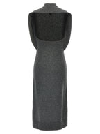 Gray Wool Midi Dress