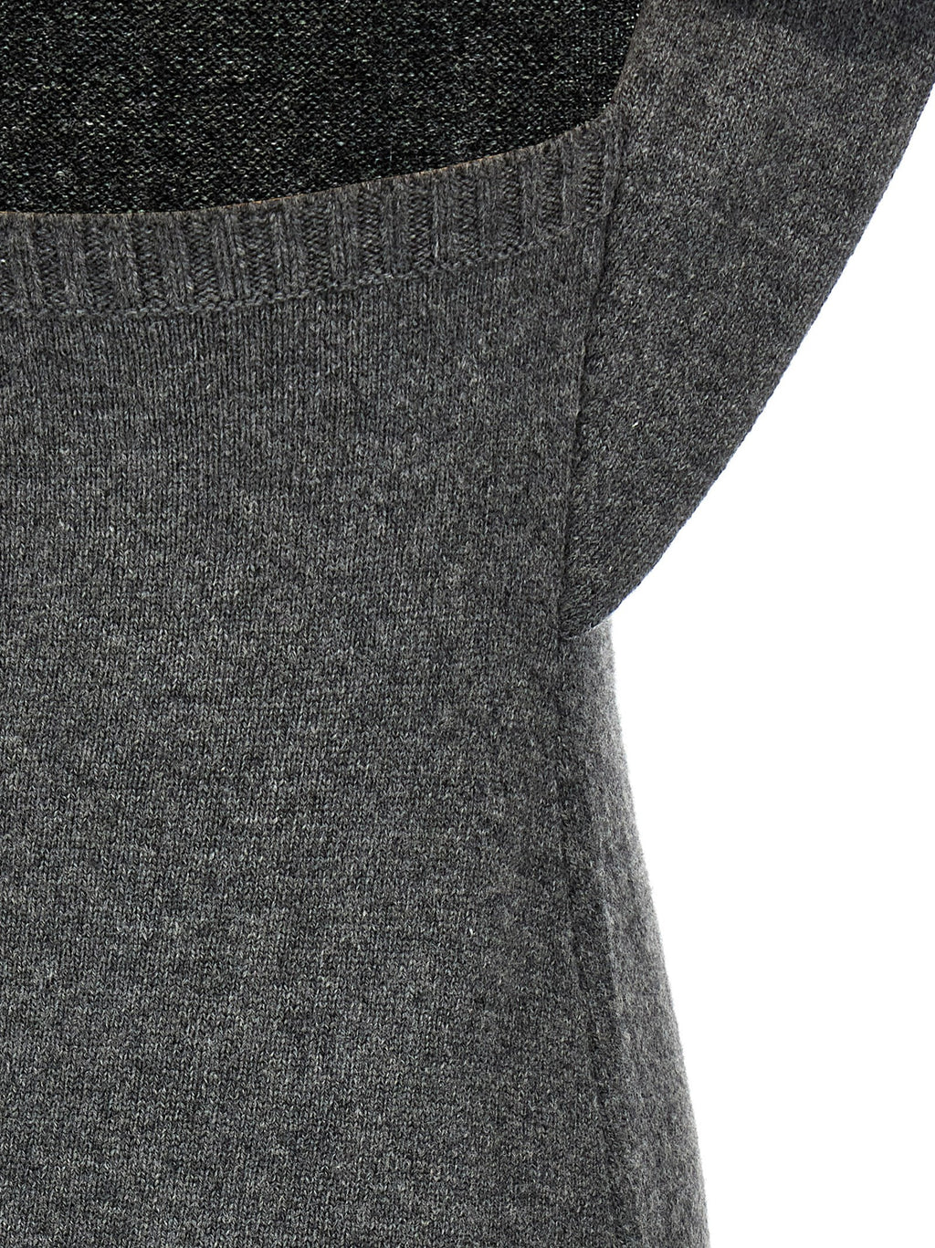 Gray Wool Midi Dress