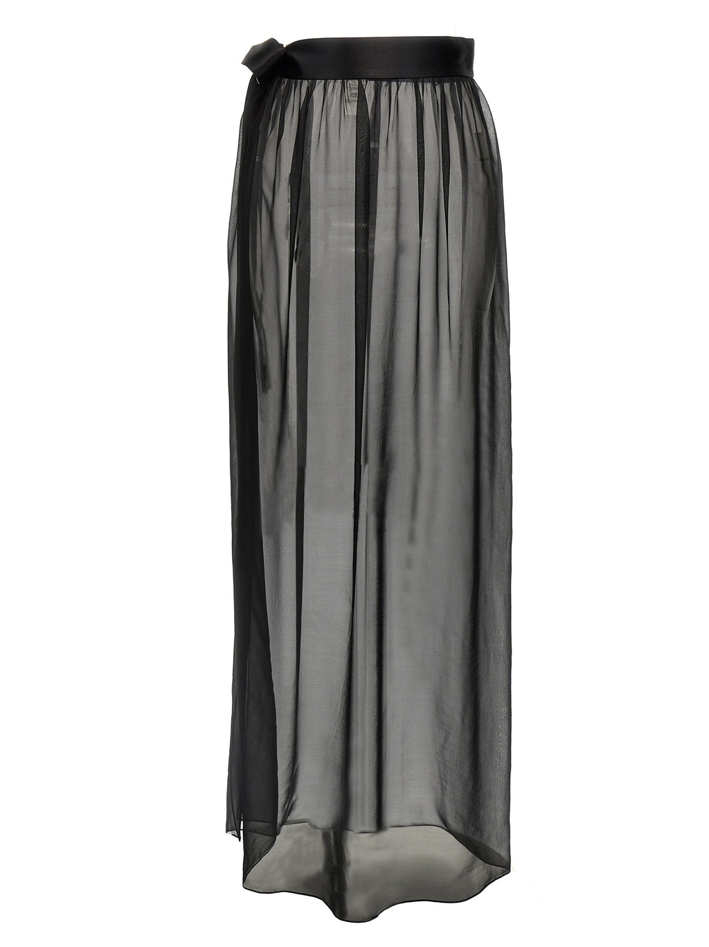 Black Silk Mini Skirt