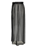 Black Silk Mini Skirt