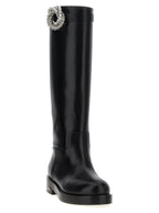 Black Calfskin Over The Knee