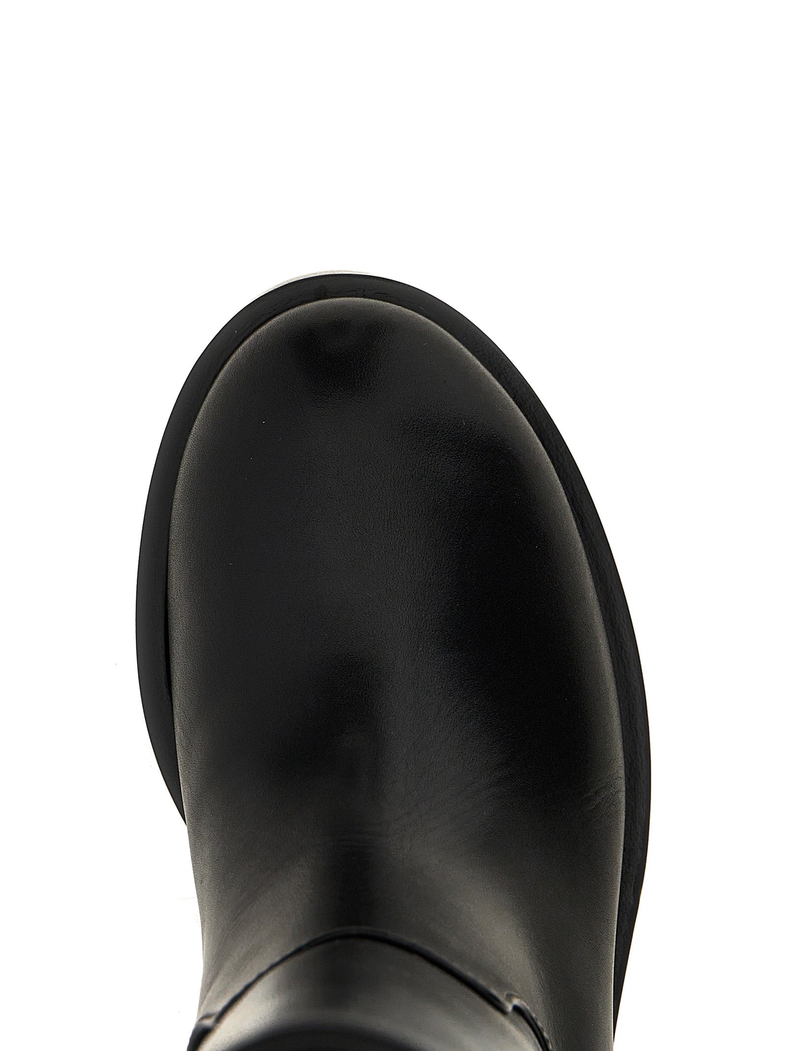 Black Calfskin Over The Knee