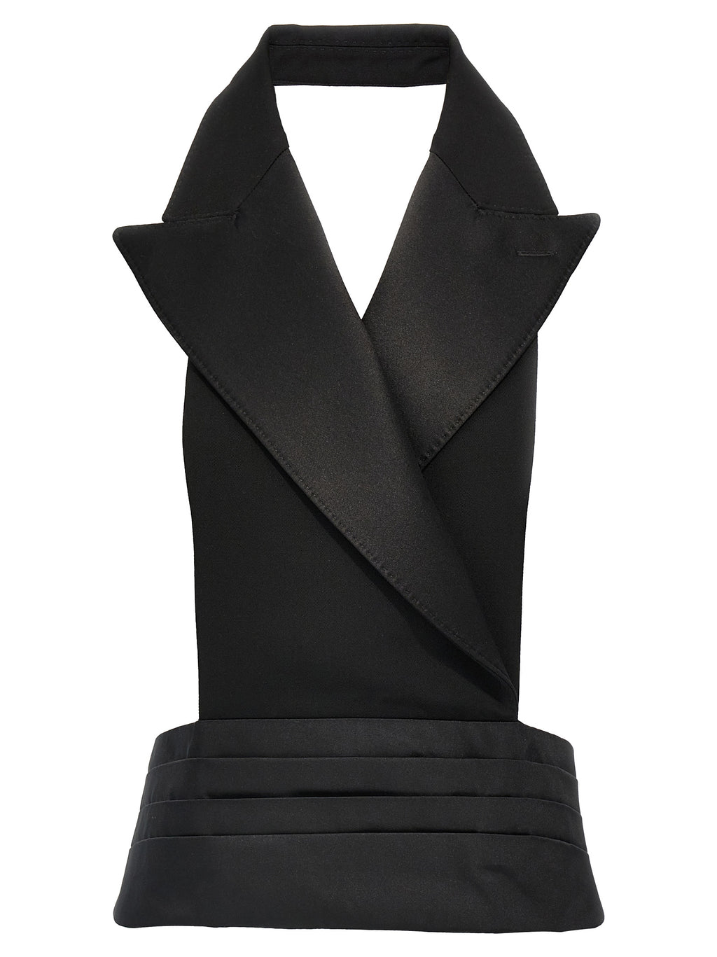 Black Silk Sleeveless Jacket