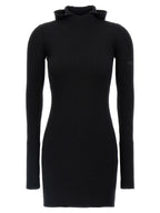 Black Wool Short Dress
